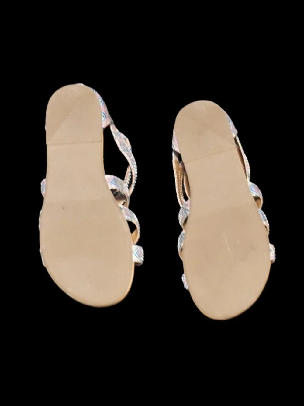 So Memory Foam Rainbow Chevron Strip Gladiator Girls 2 Sandals
